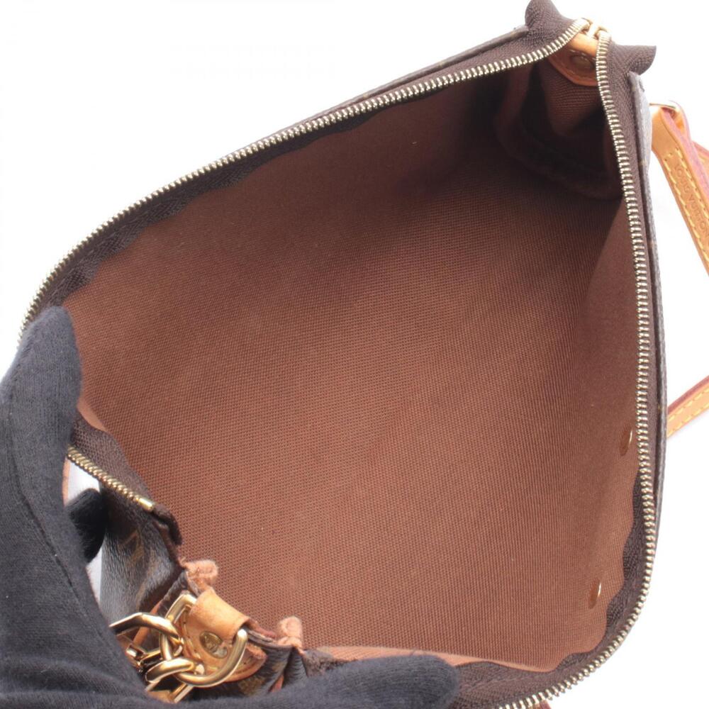 Louis Vuitton Brown Leather Bag Eva Shoulder Monogram Canvas